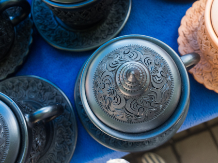 Traditional Thai clay pottery in ko Kret islandの写真素材