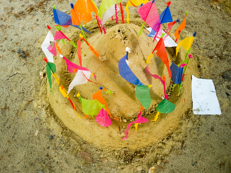 art of sand pagoda is the oldest traditions of Thailandの写真素材