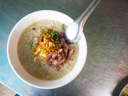 cambodia food rice soup in the morningの写真素材