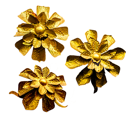 Golden flower with the clipping path. Selection pathの写真素材