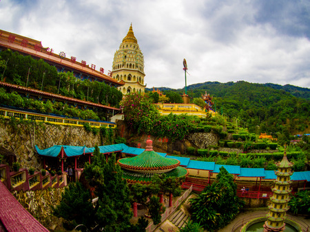 Beautiful Scenery Old Sacred Buddhist Kek Lok Si Temple in Penang, Malaysia.の写真素材