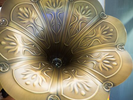 Old vintage CD player in the shop, close up.の写真素材