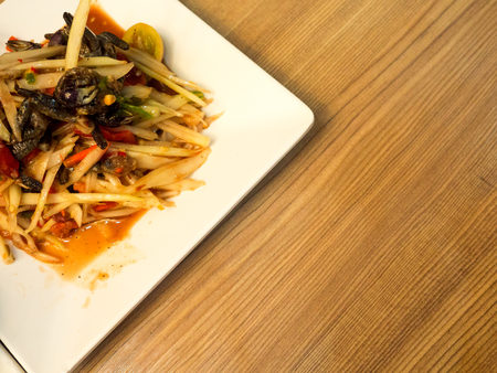 Papaya Salad or we call Som Tom, Thai Food.の写真素材