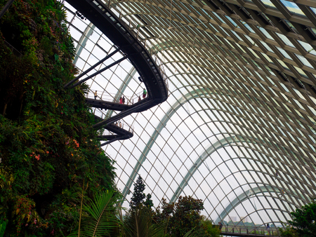 waterfall in Cloud Forest Dome at Gardens by the bay, Singapore-12 SEP. 2017のeditorial素材