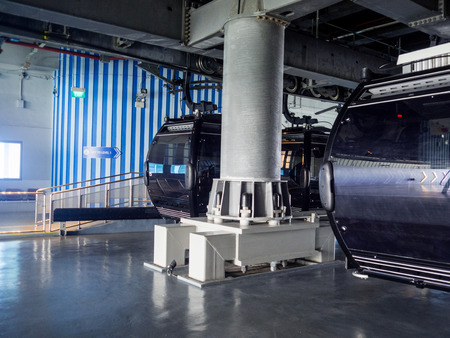 SINGAPORE 12 SEP 2017, Singapore cable car to Sentosa.のeditorial素材