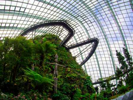 waterfall in Cloud Forest Dome at Gardens by the bay, Singapore-12 SEP. 2017のeditorial素材