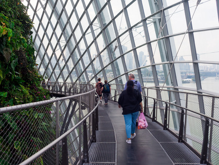 waterfall in Cloud Forest Dome at Gardens by the bay, Singapore-12 SEP. 2017のeditorial素材