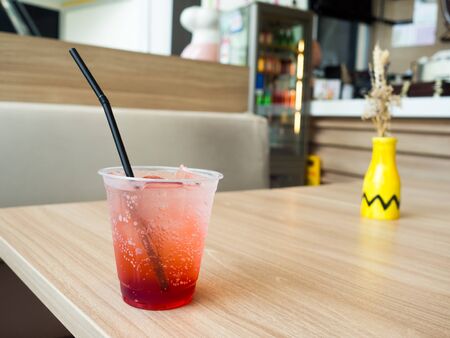 Peach Soda, Italian Soda.の写真素材