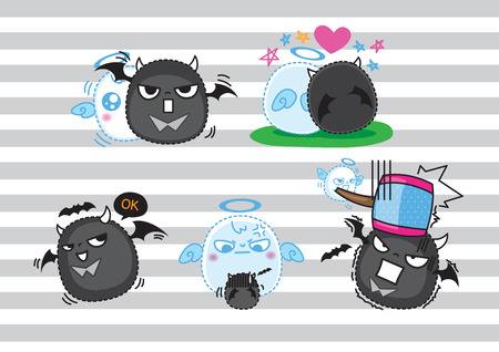 Vector cute devil character illustration.のイラスト素材