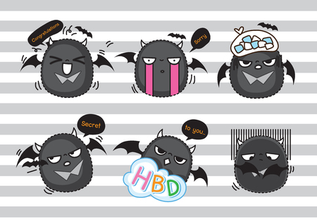 Vector cute devil character illustration.のイラスト素材