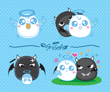 Cute little Angels, vector illustration.のイラスト素材