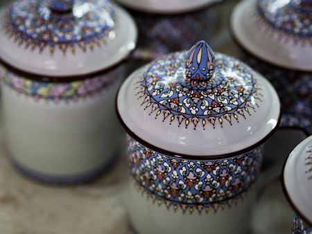 A traditional Thai Benjarong, ceramic, Thailand.の写真素材