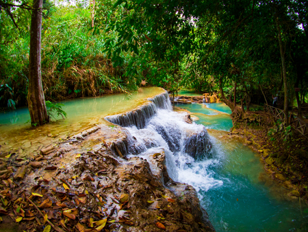 Kuang Si Waterfall near Luang Prabang, Northern Laos : February 2018.の写真素材