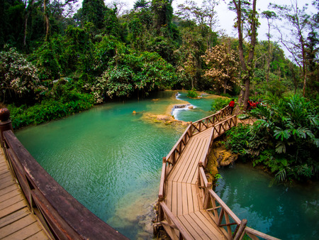 Kuang Si Waterfall near Luang Prabang, Northern Laos : February 2018.の写真素材