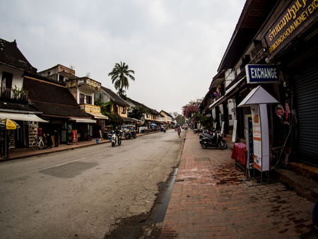 Around Luang Prabang city with temple, Feb 2018.のeditorial素材