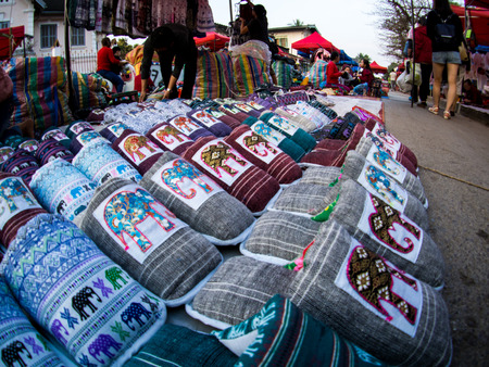 street market in Luang Prabang,Laos : February 2018.