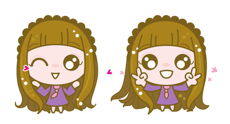 Woman Collection Set, Happy timeのイラスト素材