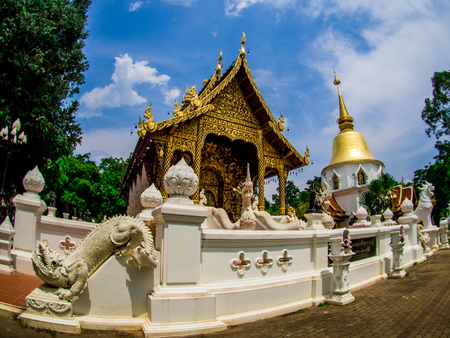 Wat Pa Dara Pirom Lanna architecture, Chiang Mai Thailand.の写真素材