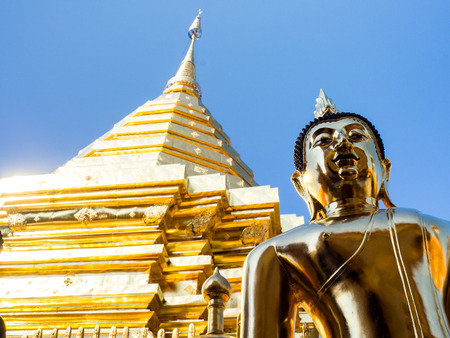 Wat Phrathat Doi Suthep Temple in Chiang Mai, Thailandの写真素材