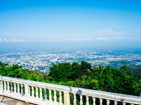 View on Wat Phrathat Doi Suthep Temple in Chiang Mai, Thailandの写真素材