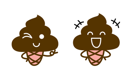 Collection of  ice cream illustrations isolated on white, Vector illustration.のイラスト素材