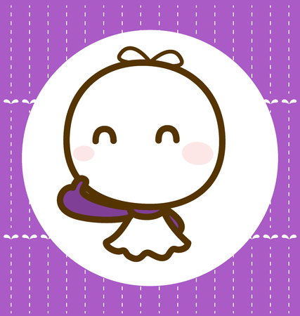 A cute character on rainy day, Vector illustrationのイラスト素材