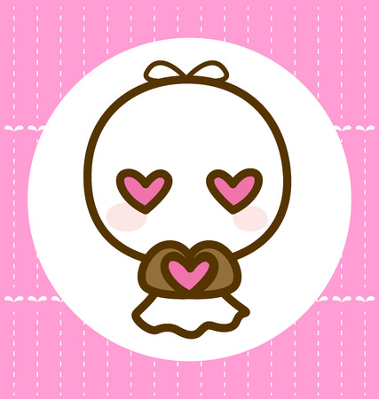 A cute character on rainy day, Vector illustrationのイラスト素材
