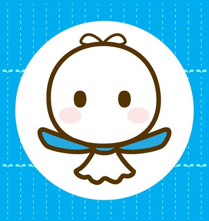 A cute character on rainy day, Vector illustrationのイラスト素材