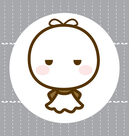 A cute character on rainy day, Vector illustrationのイラスト素材