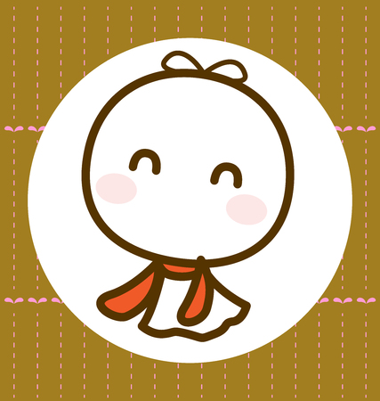 A cute character on rainy day, Vector illustrationのイラスト素材