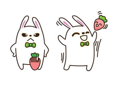 vector illustration of rabbit on white backgroundの写真素材