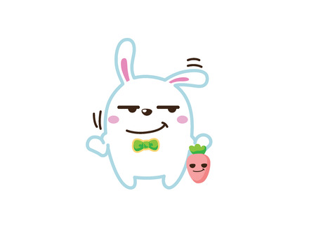 vector illustration of rabbit on white backgroundの写真素材