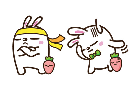 vector illustration of rabbit on white backgroundのイラスト素材