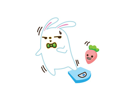 vector illustration of rabbit on white backgroundのイラスト素材