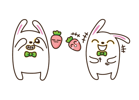 vector illustration of rabbit on white backgroundのイラスト素材