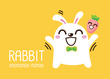 rabbit. Cute Animal vector illustrationのイラスト素材