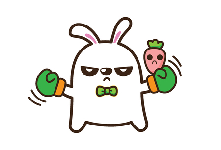 vector illustration of rabbit on white backgroundのイラスト素材