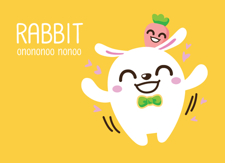 rabbit. Cute Animal vector illustrationのイラスト素材