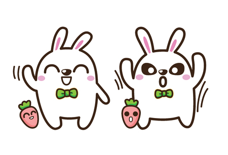 vector illustration of rabbit on white backgroundのイラスト素材