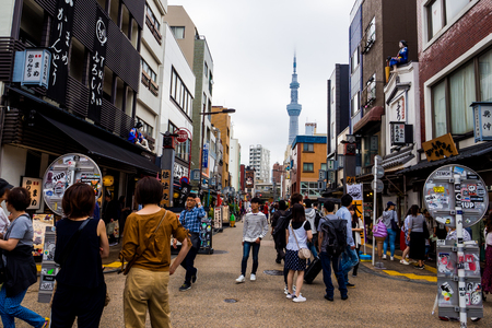 Street market at Sensoji Temple or Asakusa TempleTokyo, Japan. Sep 22, 2018.のeditorial素材