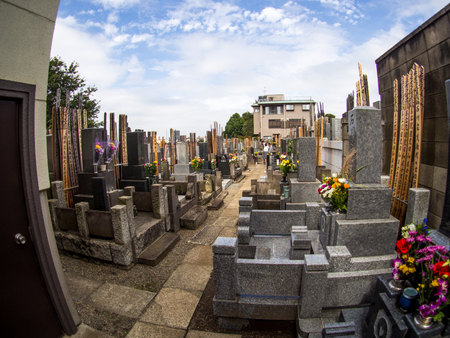 Yanaka Cemetery : Japanese cemetery, Tokyo, Japan Sep 2018.のeditorial素材