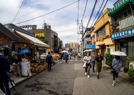 Yanaka Ginza Shopping Street, Tokyo, Japan Sep 2018.のeditorial素材