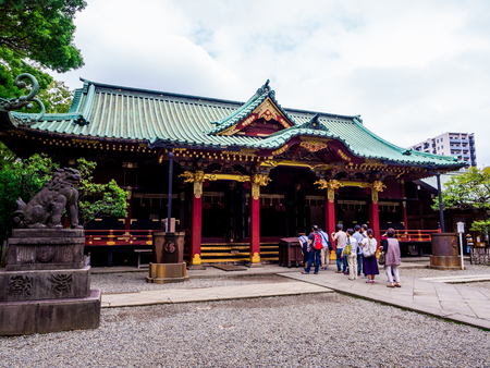 Nezu Shrine or Nezu Jinja is a traditional and historical Shinto shrine, Tokyo, Japan Sep 2018.のeditorial素材
