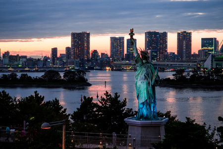 Statue of Liberty in Odaiba, Tokyo, Japan Sep 2018.のeditorial素材