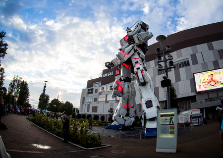 ODAIBA,TOKYO,JAPAN - Sep 2018 : The real size model of Gundam robot in Odaiba City.のeditorial素材