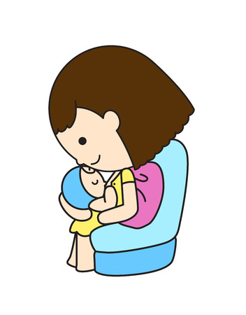 pregnant woman character vector design, Happy mother, doing exercises, sitting and standing. Young pregnant female vector characters. Mother pregnant, healthy fitness for female pregnancyのイラスト素材