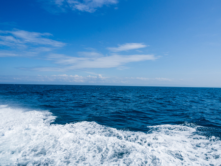 Sea water foam Ship track in the ocean, Water texture.の写真素材