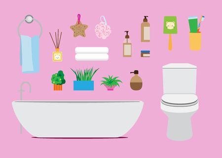 Bathroom object and furniture, Vector illustrationの写真素材