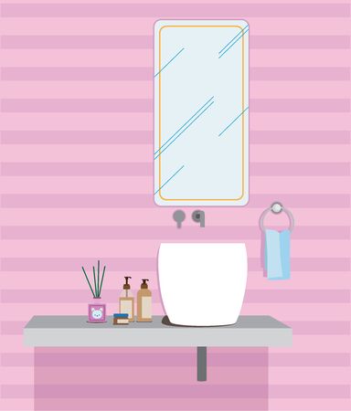 Bathroom interior with furniture,  Vector illustrationの写真素材