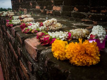 flower for worship in a temple, Thailandの写真素材